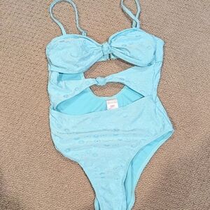 No Boundaries Sky Blue Floral Swimsuit